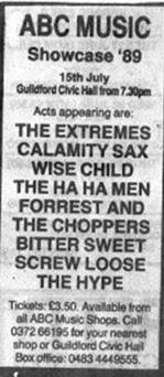 Ad for the ABC Music Showcase '89